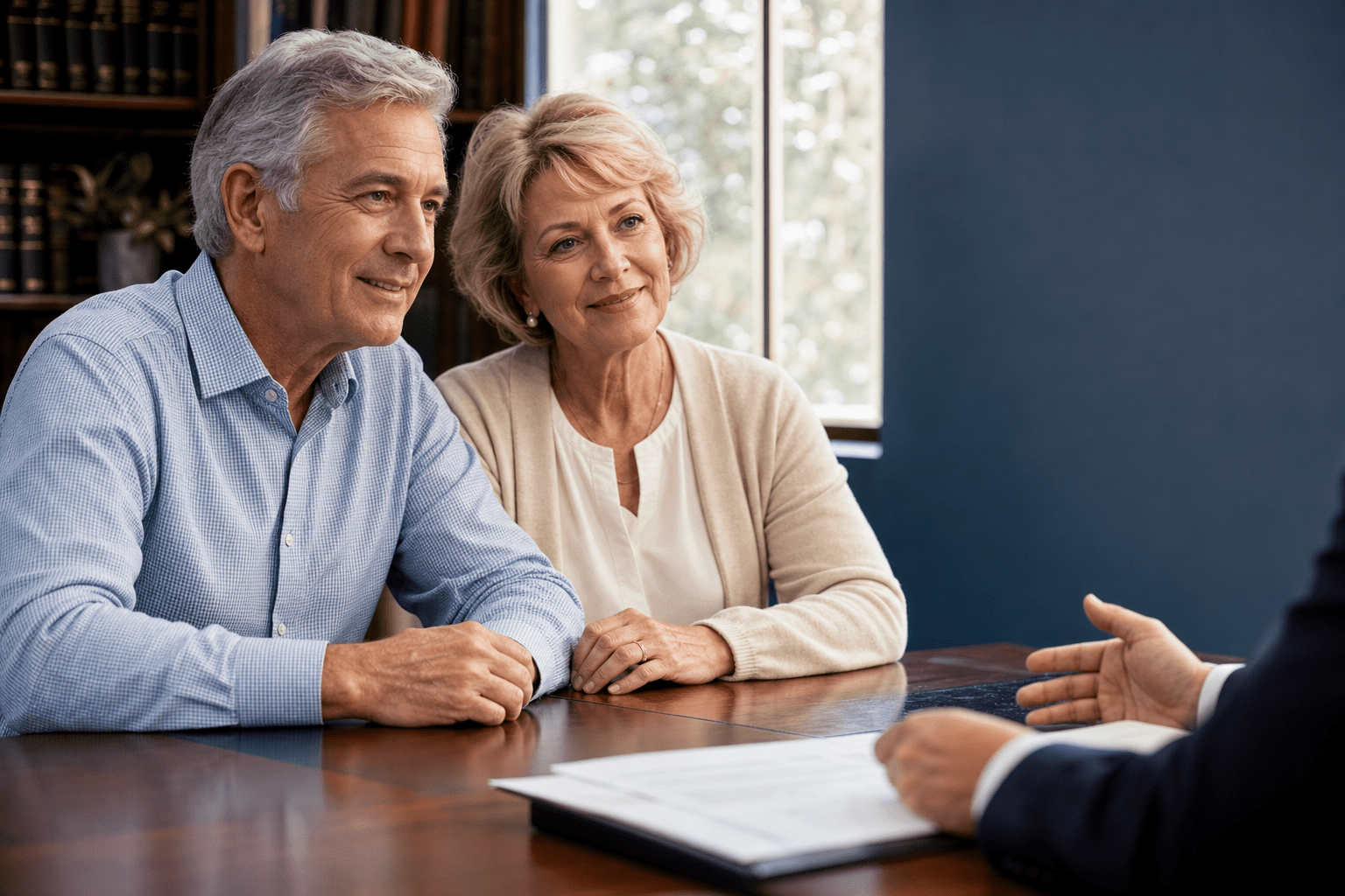 Older Sydney couple meeting with their Wills & Estates lawyer at Simons George Legal to discuss their estate plan