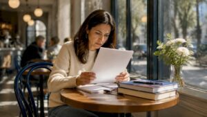 Woman reviewing family provision claim documents