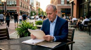 Man reviewing deceased estate legal documents