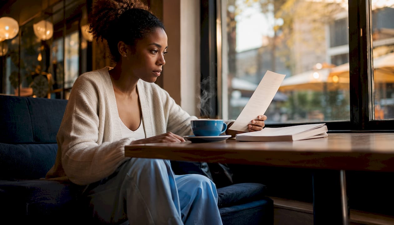 Beneficiary reading will document in bright living room