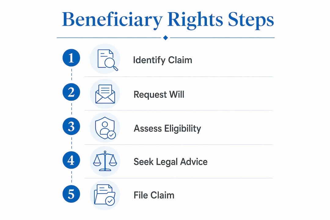 Infographic showing step-by-step beneficiary rights process