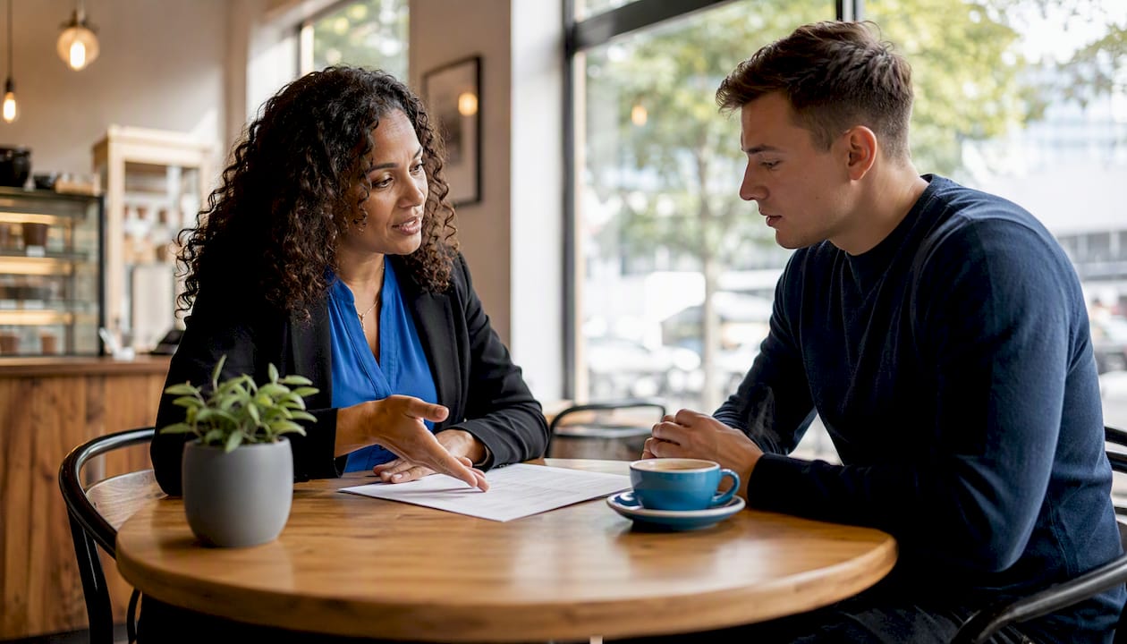 Legal advisor explaining estate claim process