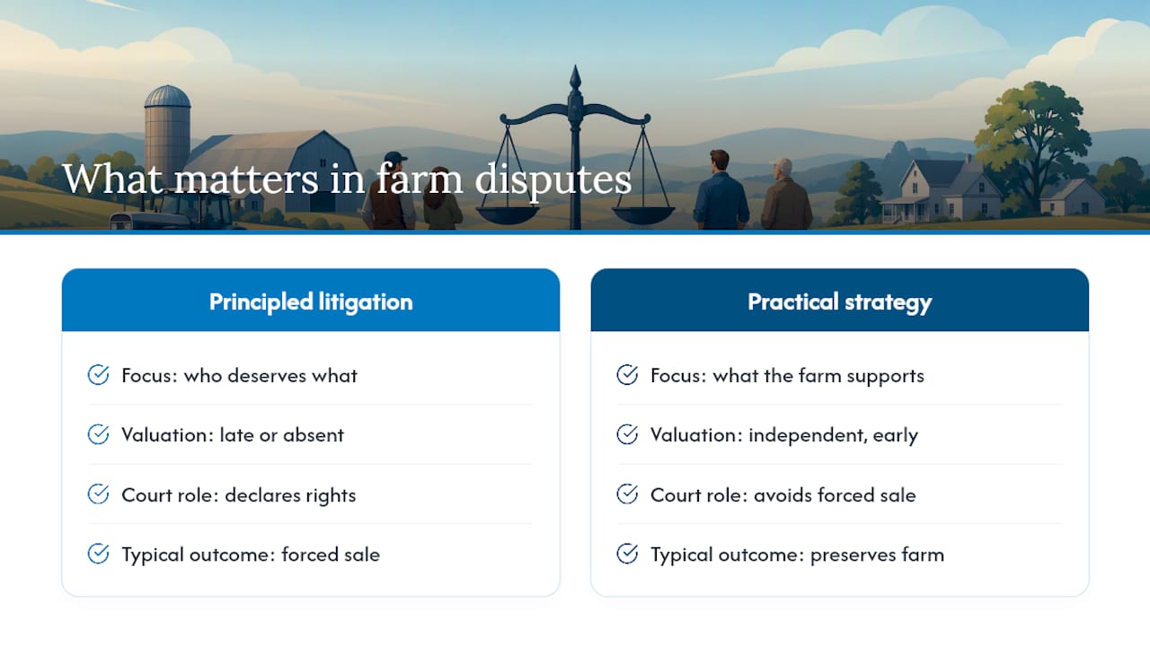 What farm inheritance disputes taught me about what actually matters — overview diagram