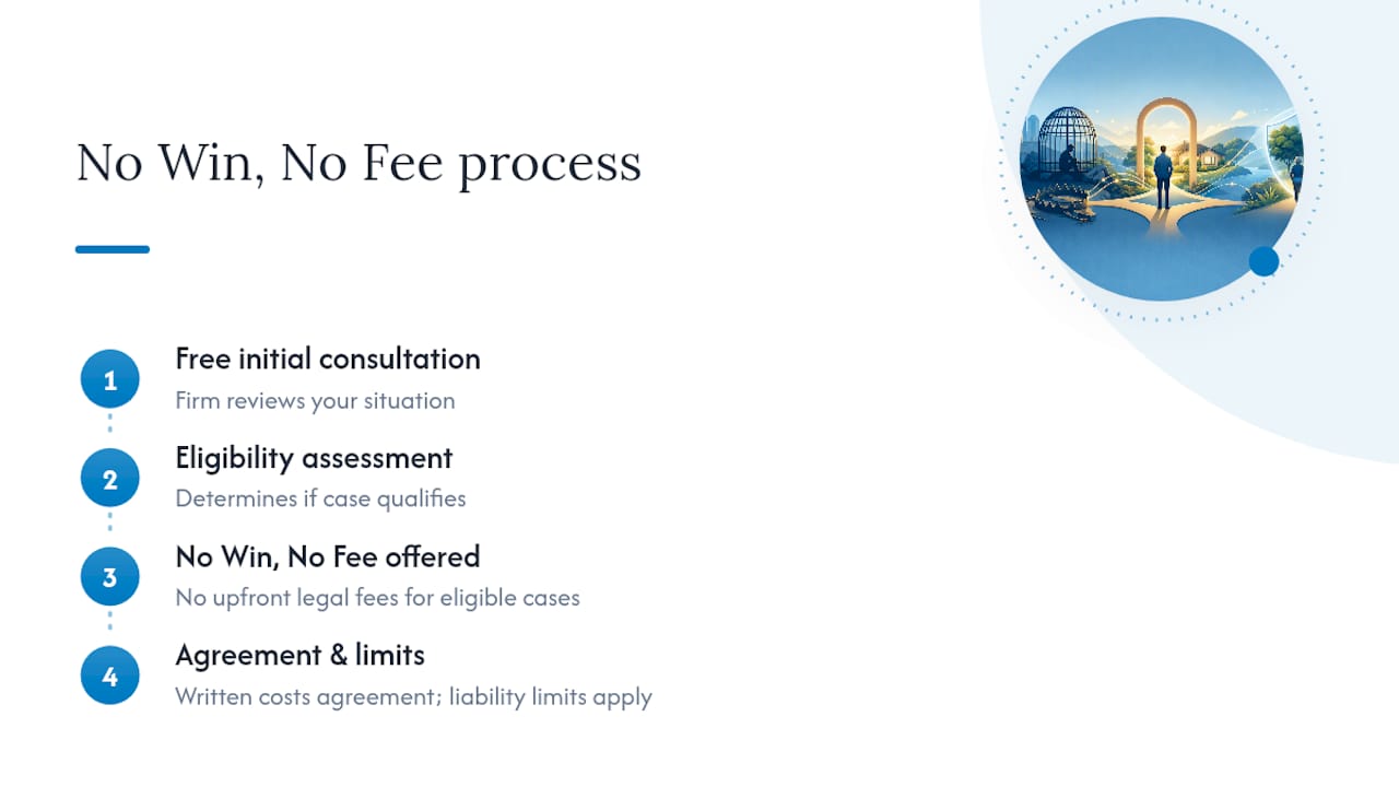 Funding Your Legal Matter — No Win, No Fee — overview diagram