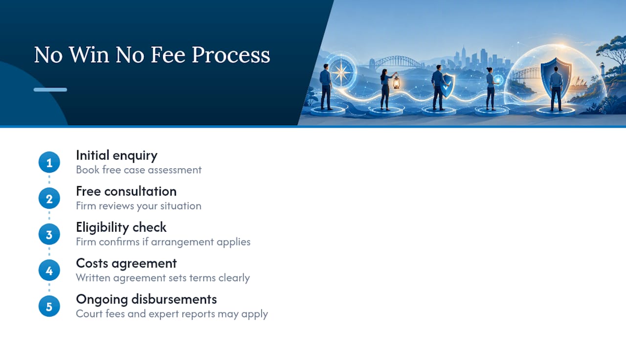 Funding Your Legal Matter — No Win, No Fee — overview diagram