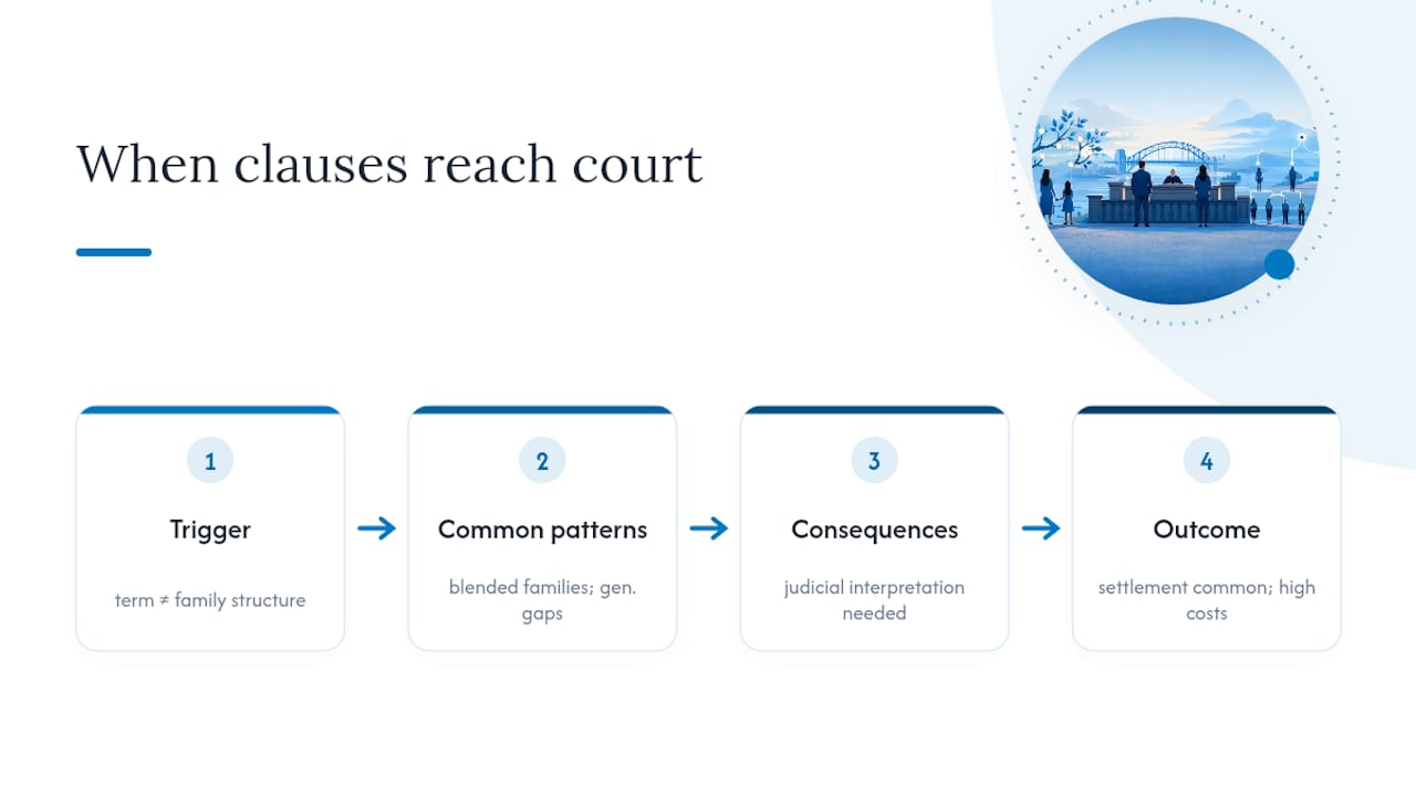 When these clauses end up in court — overview diagram