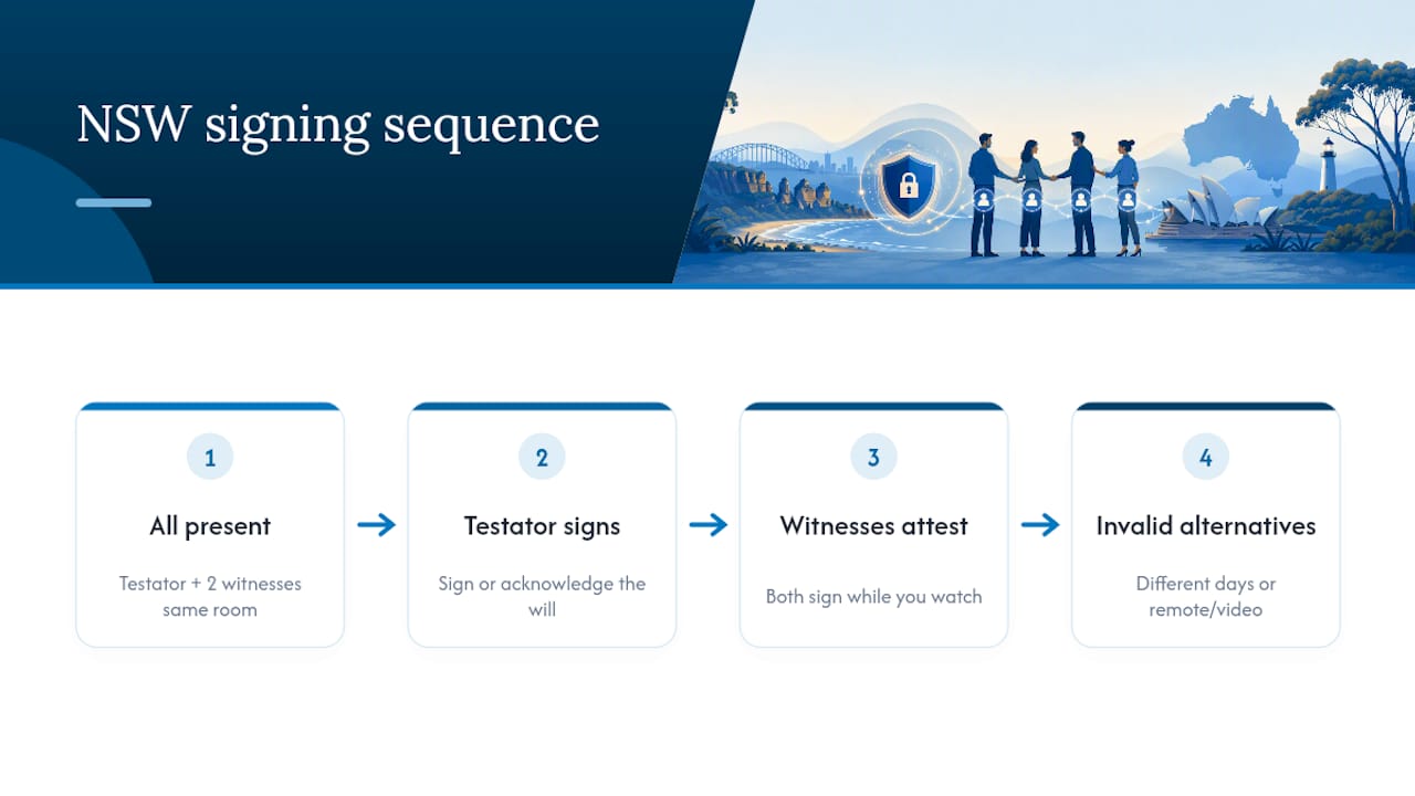 NSW will signing sequence and witness requirements