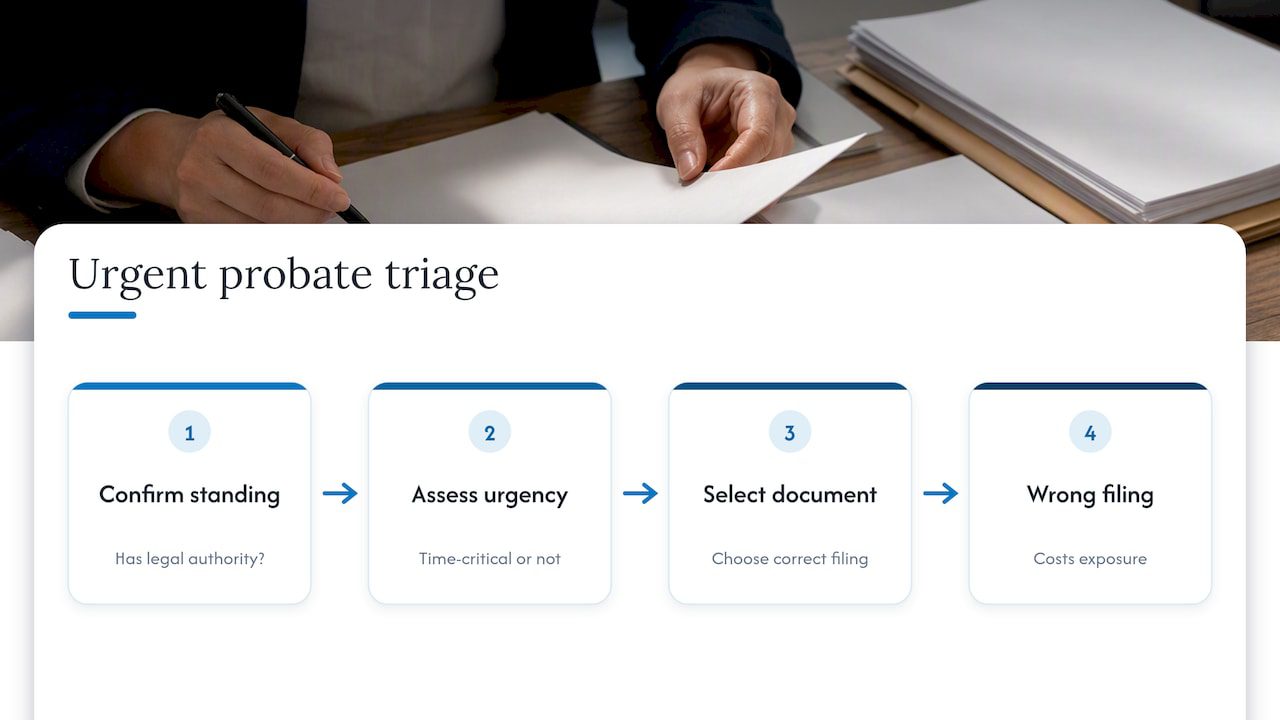 Three-step urgent probate triage process