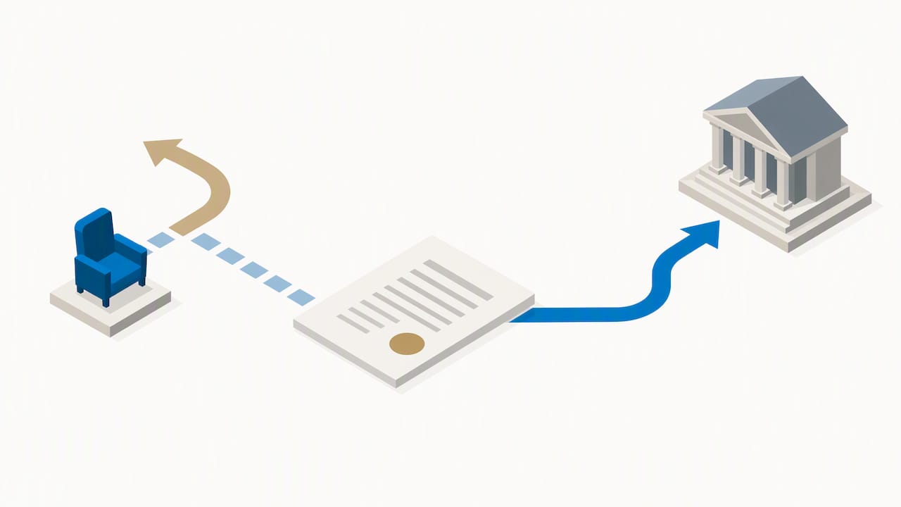 Two pathways showing renunciation and revocation
